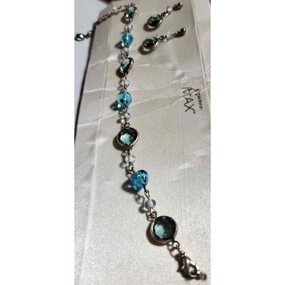 Madison and MAX Bracelet and Earrings Set Blues Silver 90s‎ Vintage - Picture 3 of 16